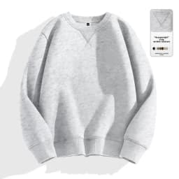 Thickened 380g Hoodie Men's Style round Neck Fleece Lined Autumn Winter Cotton Polyester Casual Sweatshirt Antibacterial Wear...