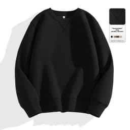 Thickened 380g Hoodie Men's Style round Neck Fleece Lined Autumn Winter Cotton Polyester Casual Sweatshirt Antibacterial Wear...