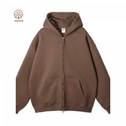 MAQVOB EU US Size High Quality Streetwear Autumn Winter Fleece 350G Double-Sided Zipper Loose Sweatshirt Hoodies