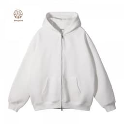 MAQVOB EU US Size High Quality Streetwear Autumn Winter Fleece 350G Double-Sided Zipper Loose Sweatshirt Hoodies