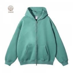 MAQVOB EU US Size High Quality Streetwear Autumn Winter Fleece 350G Double-Sided Zipper Loose Sweatshirt Hoodies