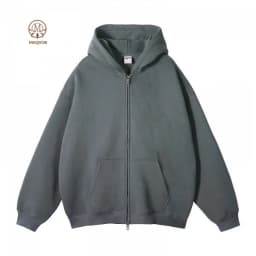 MAQVOB EU US Size High Quality Streetwear Autumn Winter Fleece 350G Double-Sided Zipper Loose Sweatshirt Hoodies