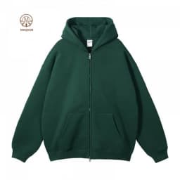 MAQVOB EU US Size High Quality Streetwear Autumn Winter Fleece 350G Double-Sided Zipper Loose Sweatshirt Hoodies