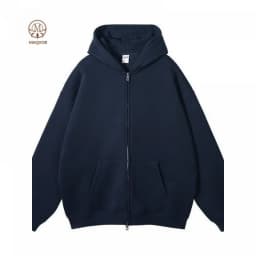 MAQVOB EU US Size High Quality Streetwear Autumn Winter Fleece 350G Double-Sided Zipper Loose Sweatshirt Hoodies