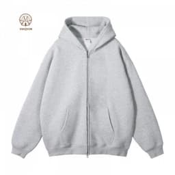 MAQVOB EU US Size High Quality Streetwear Autumn Winter Fleece 350G Double-Sided Zipper Loose Sweatshirt Hoodies