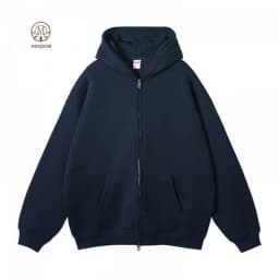 MAQVOB EU US Size High Quality Streetwear Autumn Winter Fleece 350G Double-Sided Zipper Loose Sweatshirt Hoodies