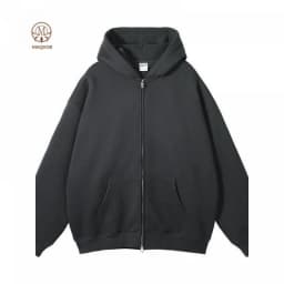 MAQVOB EU US Size High Quality Streetwear Autumn Winter Fleece 350G Double-Sided Zipper Loose Sweatshirt Hoodies