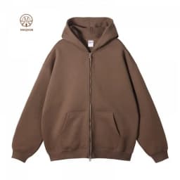 MAQVOB EU US Size High Quality Streetwear Autumn Winter Fleece 350G Double-Sided Zipper Loose Sweatshirt Hoodies
