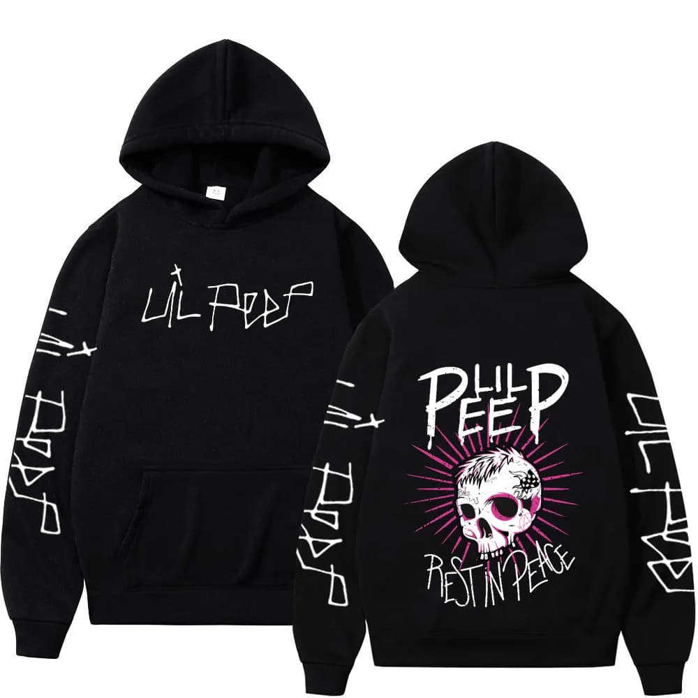 Rapper Lil Peep CryBaby Skeleton Hoodies Men Women Clothing Fashion Vintage Hip Hop Oversized Sweatshirt Casual Gothic Pullovers