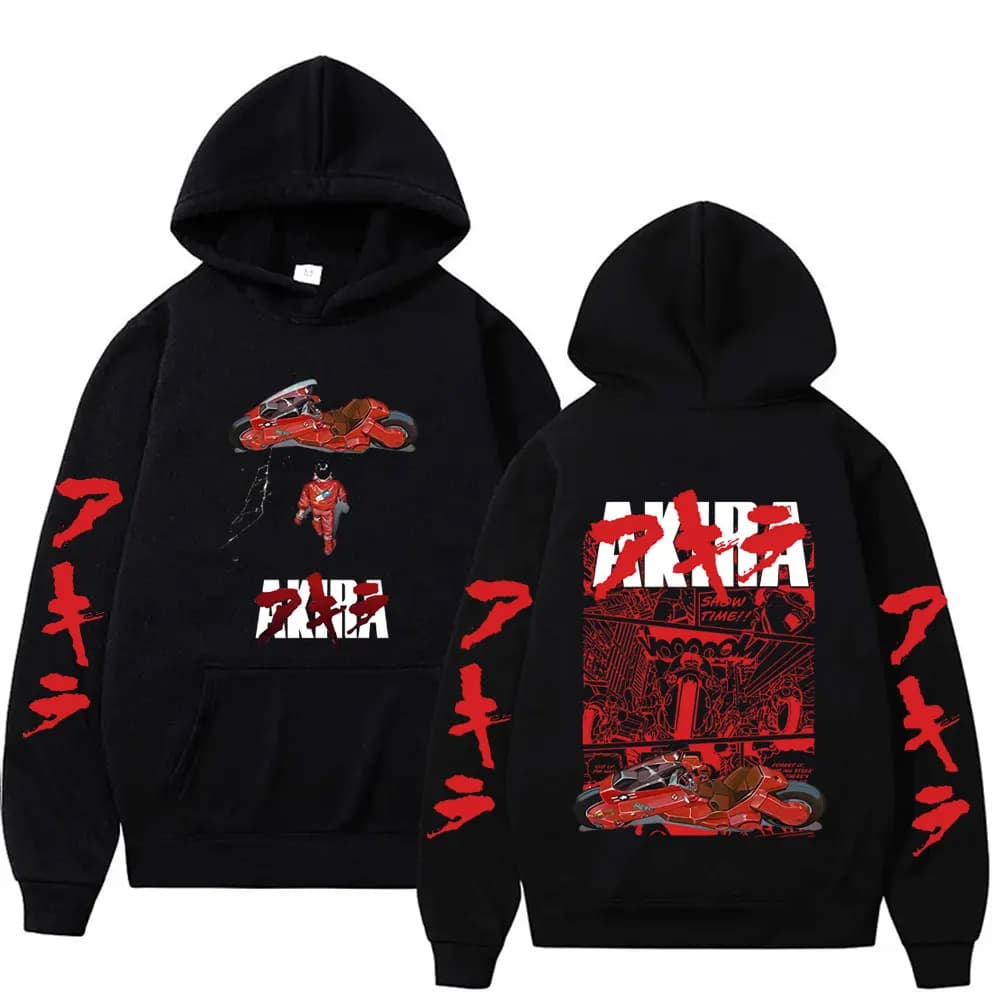 Japanese Science Fiction Cartoon Movie Anime Akira Shotaro Kaneda Graphic Hoodie Men Women Hip Hop Vintage Oversized Sweatshirt