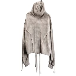 Distressed Washed Gothic Punk Hoodies Man Wasteland Style Vintage Zip Up Hoodie Y2K Techwear Sweatshirt