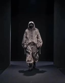 Distressed Washed Gothic Punk Hoodies Man Wasteland Style Vintage Zip Up Hoodie Y2K Techwear Sweatshirt