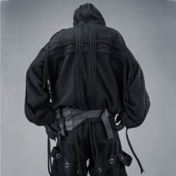 Distressed Washed Gothic Punk Hoodies Man Wasteland Style Vintage Zip Up Hoodie Y2K Techwear Sweatshirt