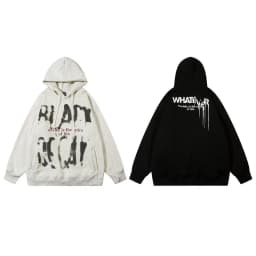 American Retro Letter Printed Street Style Men's Hoodie Autumn Winter Fashion Y2k Streetwear Casual Loose Hooded Sweatshirt