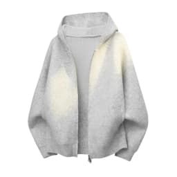 2026 Autumn Winter New Thick Knitted Oversized Hoodie Men Korean Fashion Simple Solid Color Casual Loose Hooded Zipper Jacket