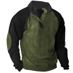 2026-Autumn-Winter-Men-Contrast-Color-Corduroy-Stand-Collar-Sweatshirt-Slim-Fit-Long-Sleeve-Pullover-Retro-Urban-Daily-Street-Ca