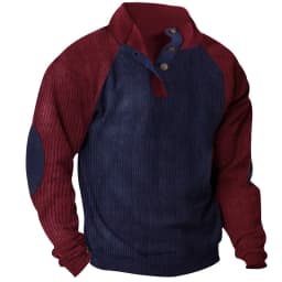 2026-Autumn-Winter-Men-Contrast-Color-Corduroy-Stand-Collar-Sweatshirt-Slim-Fit-Long-Sleeve-Pullover-Retro-Urban-Daily-Street-Ca