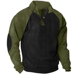 2026-Autumn-Winter-Men-Contrast-Color-Corduroy-Stand-Collar-Sweatshirt-Slim-Fit-Long-Sleeve-Pullover-Retro-Urban-Daily-Street-Ca