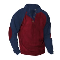 2026-Autumn-Winter-Men-Contrast-Color-Corduroy-Stand-Collar-Sweatshirt-Slim-Fit-Long-Sleeve-Pullover-Retro-Urban-Daily-Street-Ca