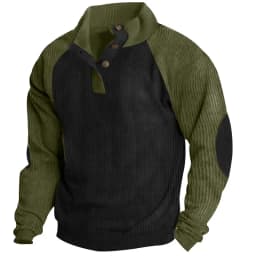2026-Autumn-Winter-Men-Contrast-Color-Corduroy-Stand-Collar-Sweatshirt-Slim-Fit-Long-Sleeve-Pullover-Retro-Urban-Daily-Street-Ca