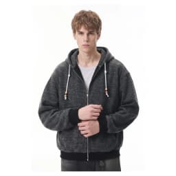 American Retro Men's Casual Zipper Hoodie Autumn Winter Fashion Loose Hooded Jacket Japan Korean Streetwear Sweatshirt