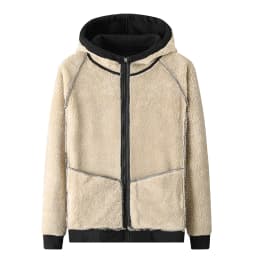 Cashmere Male High Quality hooded sweatshirts male Faux Fur Winter Zipper Long Sleeves Man Sweatshirt Solid Color Fleece Coat