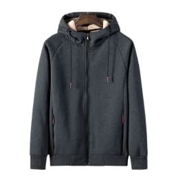 Cashmere Male High Quality hooded sweatshirts male Faux Fur Winter Zipper Long Sleeves Man Sweatshirt Solid Color Fleece Coat