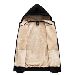 Cashmere Male High Quality hooded sweatshirts male Faux Fur Winter Zipper Long Sleeves Man Sweatshirt Solid Color Fleece Coat