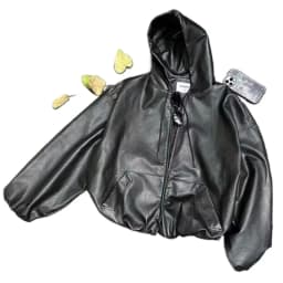 Korean Style High Street PU Leather Hooded Jacket for Men 2026 Autumn Winter New Men's Loose Zipper Hoodie Coat Japan Streetwear