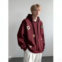 Autumn New Men's Oversized Loose Hoodie Y2k Streetwear Winter Thick Fashion Embroidery Label Hooded Sweatshirt Japan Streetwear