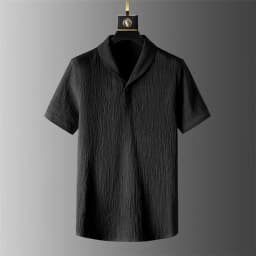 Ice Silk Casual Set Men Summer Large Size Sport Set Trendy Brand Short Sleeve Nine-Piece Pants Two-Piece Set Teenage Boy