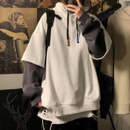 Hooded Sweatshirts for Man Black Hoodies Hip Hop Men's Clothing Sweat Shirt No Brand Funny Loose Overfit Streetwear Simple Cheap