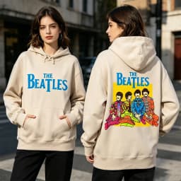 Vintage Rock Long-Sleeved Hoodie By The Beatles Winter Fashion Keep Warm Men's Hoodie Aesthetic Clothes Drop Shoulder Tracksuit