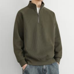 Thickened Half Zipper Hoodie for Men Warm Fleece Casual Style Stand Collar Autumn Winter New Fashion Loose Fit Comfortable Lo...