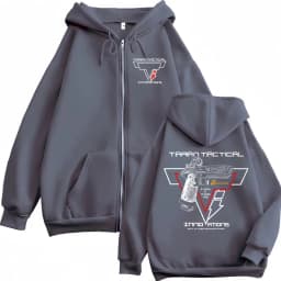 Taran Tactical Pistol Print Zipper Hoodie High Quality Fashion Zip Up Hooded Sweatshirts Men Women Casual Oversized Pullovers