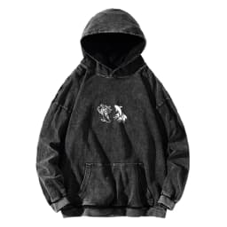 Anime Jujutsu Kaisen Gojo Satoru Geto Suguru Print Hooded Men Women Cotton Hoodies Retro Washed Sweatshirt Harajuku Streetwear