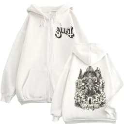 Rock Singer Ghost Band Zipper Hoodie Gothic Vintage Long Sleeve Zip Up Sweatshirts Men Women Casual Fashion Pullovers Streetwear