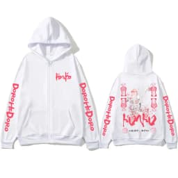 Anime Dorohedoro Kaiman Graphic Zipper Hoodie Men Women Gothic Manga Rock Zip Up Jacket Male Hip Hop Oversized Zip Up Sweatshirt