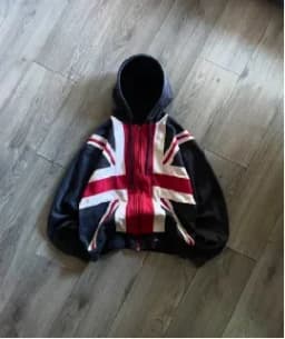 2025 Men and women British flag printed hoodie Fashion casual zipper sweatshirt trendy neutral soft and comfortable fabric