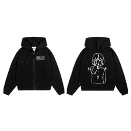 Hip Hop Men Women Zip Up Hoodie Pray Graphic Print Zipper Hooded Oversized Sweatshirt Streetwear Jacket Y2K Coat Clothing Gothic