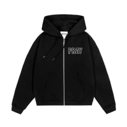 Hip Hop Men Women Zip Up Hoodie Pray Graphic Print Zipper Hooded Oversized Sweatshirt Streetwear Jacket Y2K Coat Clothing Gothic