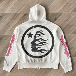 HS Flame Glitter Zip-Up Glitter fleece hoodie