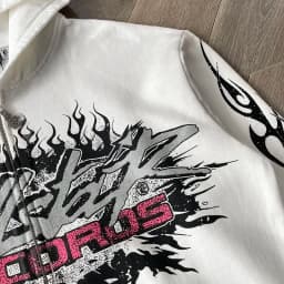 HS Flame Glitter Zip-Up Glitter fleece hoodie
