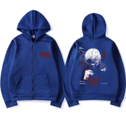 Anime Tokyo Ghoul Kaneki Ken Spider Lily Print Zipper Hoodie Unisex Hooded Sweatshirt Men Manga Oversized Zip Up Hoodies Jackets