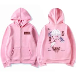Anime Tokyo Ghoul Kaneki Ken Spider Lily Print Zipper Hoodie Unisex Hooded Sweatshirt Men Manga Oversized Zip Up Hoodies Jackets