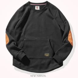 Autumn Winter New American Retro Heavyweight Velvet Kangaroo Pocket Sweatshirts Men's Simple Pure Cotton Washed Casual Sportwear