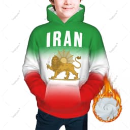 Unisex 3D Youth Hoodie Emblem Of Iran Lion And Sun Flag Of Iran Persia Kids Boys Girls Sweatshirt Pullover Hoodies Polyester