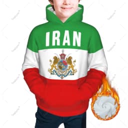 Unisex 3D Youth Hoodie Emblem Of Iran Lion And Sun Flag Of Iran Persia Kids Boys Girls Sweatshirt Pullover Hoodies Polyester