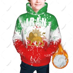 Unisex 3D Youth Hoodie Emblem Of Iran Lion And Sun Flag Of Iran Persia Kids Boys Girls Sweatshirt Pullover Hoodies Polyester
