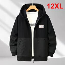 Zippered Hoodie Men Plus Size 12XL 10XL Spring Autumn Hoodie Jacket Male Big Size 12XL